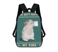 sinyumoney Zaini Per Bambini Black Cats Cute Rainbow Borsa Da Scuola Zaino Ragazzo Borsa Da Viaggio Borsa Da Scuola Libri E Forniture Per Scuola Borse, Your Butt Napkins My King, 17"