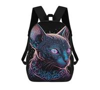 sinyumoney Zaini Per Bambini Black Light Cat 29 Zaino Scolastico Zaino Per Bambini Borsa Scolastica Zaini Da Viaggio Borse Per Libri Zaino Stampato in 3D Per Bambini E Bambine 17inch