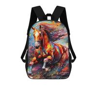 sinyumoney Zaini Per Bambini, Borse Da Scuola, Zaini, Borse Da Viaggio, Borse Per Libri, Stampati In 3D Colorful Mithical Beast Ritratto Zaino Per Bambini, Ragazzi E Ragazze, Colorful Horse Painting-4