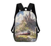 sinyumoney Zaini Per Bambini Castle in The Sky Train Zaino Scolastico Zaino Per Bambini Borsa Scolastica Zaini Da Viaggio Borse Per Libri Zaino Stampato in 3D Per Bambini E Bambine 17inch