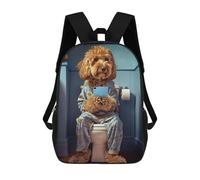 sinyumoney Zaini Per Bambini Cockapoo on The Toilet Zaino Scolastico Zaino Per Bambini Borsa Scolastica Zaini Da Viaggio Borse Per Libri Zaino Stampato in 3D Per Bambini E Bambine 17inch
