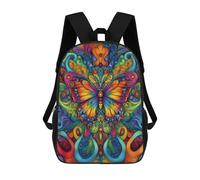 sinyumoney Zaini Per Bambini Colorful Butterfly Art Print-3 Zaino Scolastico Zaino Per Bambini Borsa Scolastica Zaini Da Viaggio Borse Per Libri Zaino Stampato in 3D Per Bambini E Bambine 17inch