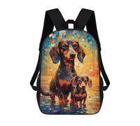 sinyumoney Zaini Per Bambini Colorful Dachshunds in Art Zaino Scolastico Per Bambini Stampato in 3D Zaini Scolastici Alla Moda Per Bambini Studenti 17inch