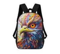sinyumoney Zaini Per Bambini Colorful Eagle Portrait-5 Zaino Scolastico Zaino Per Bambini Borsa Scolastica Zaini Da Viaggio Borse Per Libri Zaino Stampato in 3D Per Bambini E Bambine 17inch