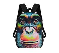 sinyumoney Zaini Per Bambini Colorful Monkey Portrait-2 Zaino Scolastico Zaino Per Bambini Borsa Scolastica Zaini Da Viaggio Borse Per Libri Zaino Stampato in 3D Per Bambini E Bambine 17inch
