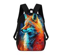 sinyumoney Zaini Per Bambini Colorful Wolf Portrait -5 Zaino Scolastico Per Bambini Stampato in 3D Zaini Scolastici Alla Moda Per Bambini Studenti 17inch