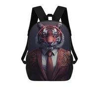 sinyumoney Zaini Per Bambini Con Stampa 3D Jaguar in The Enchanted Forest Borse Da Scuola Per Bambini Ragazzi E Ragazze, Borse Da Viaggio, Borse Per Libri Per Scuola O Viaggi, Wildly Dapper Tiger Suit