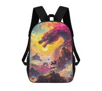 sinyumoney Zaini Per Bambini Dragon And Mage Lady Zaino Scolastico Zaino Per Bambini Borsa Scolastica Zaini Da Viaggio Borse Per Libri Zaino Stampato in 3D Per Bambini E Bambine 17inch