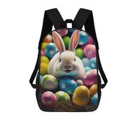sinyumoney Zaini Per Bambini Easter Bunny with Eggs-3 Zaino Scolastico Per Bambini Stampato in 3D Zaini Scolastici Alla Moda Per Bambini Studenti 17inch