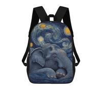 sinyumoney Zaini Per Bambini Elephant Under Starry Night Zaino Scolastico Zaino Per Bambini Borsa Scolastica Zaini Da Viaggio Borse Per Libri Zaino Stampato in 3D Per Bambini E Bambine 17inch