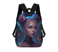 sinyumoney Zaini Per Bambini Enchanted Butterfly Portrait -1 Zaino Scolastico Per Bambini Stampato in 3D Zaini Scolastici Alla Moda Per Bambini Studenti 17inch