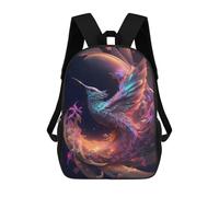sinyumoney Zaini Per Bambini Enchanted Hummingbird Flight Zaino Scolastico Per Bambini Stampato in 3D Zaini Scolastici Alla Moda Per Bambini Studenti 17inch