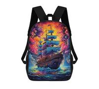 sinyumoney Zaini Per Bambini Fantasy Sailing Ship -11 Zaino Scolastico Zaino Per Bambini Borsa Scolastica Zaini Da Viaggio Borse Per Libri Zaino Stampato in 3D Per Bambini E Bambine 17inch