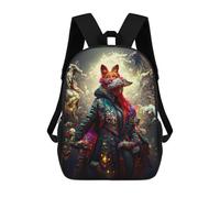sinyumoney Zaini Per Bambini Fox in Ornate Coat with Spirits Zaino Scolastico Per Bambini Stampato in 3D Zaini Scolastici Alla Moda Per Bambini Studenti 17inch