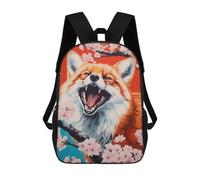 sinyumoney Zaini Per Bambini Fox with Cherry Blossoms Zaino Scolastico Zaino Per Bambini Borsa Scolastica Zaini Da Viaggio Borse Per Libri Zaino Stampato in 3D Per Bambini E Bambine 17inch