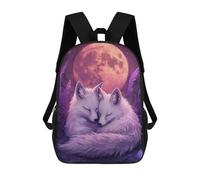 sinyumoney Zaini Per Bambini Foxes Under The Moon Zaino Scolastico Zaino Per Bambini Borsa Scolastica Zaini Da Viaggio Borse Per Libri Zaino Stampato in 3D Per Bambini E Bambine 17inch