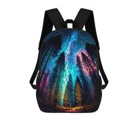 sinyumoney Zaini Per Bambini Galactic Forest Glow -2 Zaino Scolastico Zaino Per Bambini Borsa Scolastica Zaini Da Viaggio Borse Per Libri Zaino Stampato in 3D Per Bambini E Bambine 17inch