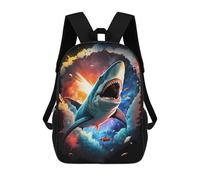 sinyumoney Zaini Per Bambini Galactic Shark Adventure Zaino Scolastico Per Bambini Stampato in 3D Zaini Scolastici Alla Moda Per Bambini Studenti 17inch