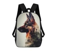 sinyumoney Zaini Per Bambini German Shepherd Double Exp Zaino Scolastico Zaino Per Bambini Borsa Scolastica Zaini Da Viaggio Borse Per Libri Zaino Stampato in 3D Per Bambini E Bambine 17inch