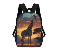 sinyumoney Zaini Per Bambini Giraffe Animal Sunset Zaino Scolastico Zaino Per Bambini Borsa Scolastica Zaini Da Viaggio Borse Per Libri Zaino Stampato in 3D Per Bambini E Bambine 17inch