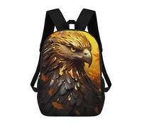 sinyumoney Zaini Per Bambini Golden Eagle Bird Head Zaino Scolastico Per Bambini Stampato in 3D Zaini Scolastici Alla Moda Per Bambini Studenti 17inch