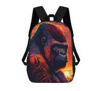 sinyumoney Zaini Per Bambini Gorilla Art Style 5 Zaino Scolastico Zaino Per Bambini Borsa Scolastica Zaini Da Viaggio Borse Per Libri Zaino Stampato in 3D Per Bambini E Bambine 17inch
