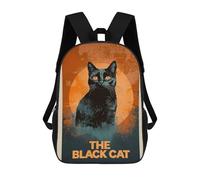 sinyumoney Zaini Per Bambini Halloween The Skeleton Borsa Da Scuola Stampato 3D Per Bambini Zaino Da Viaggio Alla Moda Per Studenti, Halloween The Black Cat, 17"