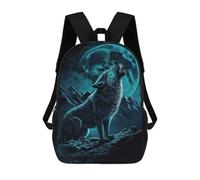 sinyumoney Zaini Per Bambini Howling Wolf Moonlit Night -1 Zaino Scolastico Zaino Per Bambini Borsa Scolastica Zaini Da Viaggio Borse Per Libri Zaino Stampato in 3D Per Bambini E Bambine 17inch