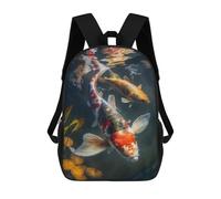 sinyumoney Zaini Per Bambini Koi Fish Peaceful Waters Zaino Scolastico Zaino Per Bambini Borsa Scolastica Zaini Da Viaggio Borse Per Libri Zaino Stampato in 3D Per Bambini E Bambine 17inch