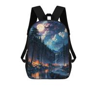 sinyumoney Zaini Per Bambini Mountain And River Zaino Scolastico Zaino Per Bambini Borsa Scolastica Zaini Da Viaggio Borse Per Libri Zaino Stampato in 3D Per Bambini E Bambine 17inch