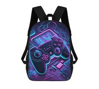 sinyumoney Zaini Per Bambini Neon Gaming Controller-13 Zaino Scolastico Per Bambini Stampato in 3D Zaini Scolastici Alla Moda Per Bambini Studenti 17inch