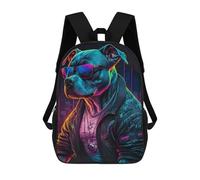 sinyumoney Zaini Per Bambini Neon Gaming Controller Art Zaino Scuola Stampato In 3D Zaino Moda Zaini Scuola Da Viaggio Per Scuola O Viaggi, Neon Dog In Urban Style, 17"
