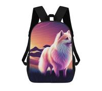 sinyumoney Zaini Per Bambini Neon Wolf in Twilight Zaino Scolastico Per Bambini Stampato in 3D Zaini Scolastici Alla Moda Per Bambini Studenti 17inch