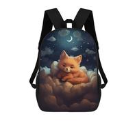sinyumoney Zaini Per Bambini Red Fox Dreaming Zaino Scolastico Zaino Per Bambini Borsa Scolastica Zaini Da Viaggio Borse Per Libri Zaino Stampato in 3D Per Bambini E Bambine 17inch