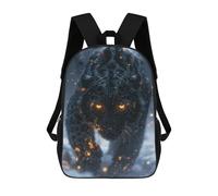 sinyumoney Zaini Per Bambini Red Fox Mysterious Borsa Da Scuola Zaino Ragazzo Borsa Da Viaggio Borsa Da Scuola Libri E Forniture Per Scuola Borse, Mitico Leopard Nero, 17"