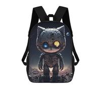 sinyumoney Zaini Per Bambini Robotic Cat in Space Zaino Scolastico Per Bambini Stampato in 3D Zaini Scolastici Alla Moda Per Bambini Studenti 17inch