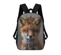 sinyumoney Zaini Per Bambini Rolling Coastal Hill Borsa Da Scuola Stampato 3D Per Bambini Zaino Da Viaggio Alla Moda Per Studenti, Fox King, 17"