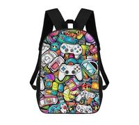 sinyumoney Zaini Per Bambini Sleeping Cloud Kitten Zaino Scuola Scuola Zaino Per Bambini Borsa Da Viaggio Borsa Libri Zaino Stampato 3D Per Ragazzi E Ragazze, Video Game Controllers A Visual