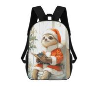 sinyumoney Zaini Per Bambini Sloth Santa Reading Zaino Scolastico Zaino Per Bambini Borsa Scolastica Zaini Da Viaggio Borse Per Libri Zaino Stampato in 3D Per Bambini E Bambine 17inch