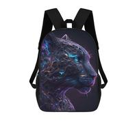 sinyumoney Zaini Per Bambini Smiling Cat with Coffee Borsa Da Scuola Stampato 3D Per Bambini Zaino Da Viaggio Alla Moda Per Studenti, Galaxy Panther Animal, 17"