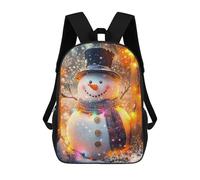 sinyumoney Zaini Per Bambini Smiling Snowman with Lights Zaino Scolastico Per Bambini Stampato in 3D Zaini Scolastici Alla Moda Per Bambini Studenti 17inch