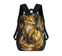 sinyumoney Zaini Per Bambini Stained Glass Fox Zaino Scolastico Zaino Per Bambini Borsa Scolastica Zaini Da Viaggio Borse Per Libri Zaino Stampato in 3D Per Bambini E Bambine 17inch