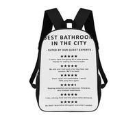 sinyumoney Zaini Per Bambini Stampati 3D INCREDIBILE PLATE WHITE Borse Da Scuola Per Bambini Ragazzi E Ragazze, Borse Da Viaggio, Borse Per Libri Per Scuola O Viaggi, Best Bathroom in The City, 17"