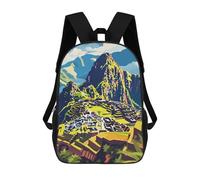 sinyumoney Zaini per bambini stampati 3D Majestic Kilimanjaro Zaini Scuola Per Ragazzi E Ragazze, Zaini da Viaggio, Borse per Libri Per Scuola E Viaggi, Machu Picchu Landscape, 17"