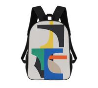 sinyumoney Zaini Per Bambini Stampati in 3D 17inch Abstract Collage 2 Borse Per Libri Ragazzo Ragazza Borsa Scolastica Per Bambini Zaino Scolastico Con Grandi Tasche Per Bambini Scuola
