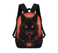 sinyumoney Zaini Per Bambini Stampati in 3D 17inch Black Wolf Sunset Zaini Scolastici Per Bambini, Zaini Da Viaggio, Borse Per Libri Alla Moda, Zaini Di Grande Capacità