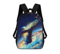 sinyumoney Zaini Per Bambini Stampati in 3D 17inch Celestial Whale in Starry Sky Borse Per Libri Ragazzo Ragazza Borsa Scolastica Per Bambini Zaino Scolastico Con Grandi Tasche Per Bambini Scuola