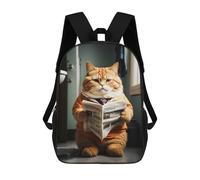 sinyumoney Zaini Per Bambini Stampati in 3D 17inch Cute Orange Fat Cat Borse Per Libri Ragazzo Ragazza Borsa Scolastica Per Bambini Zaino Scolastico Con Grandi Tasche Per Bambini Scuola