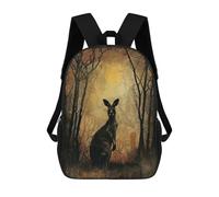 sinyumoney Zaini Per Bambini Stampati in 3D 17inch Desolate Kangaroo Borse Per Libri Ragazzo Ragazza Borsa Scolastica Per Bambini Zaino Scolastico Con Grandi Tasche Per Bambini Scuola