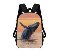 sinyumoney Zaini Per Bambini Stampati in 3D 17inch Humpback Whale Breaching Sunset Borse Per Libri Ragazzo Ragazza Borsa Scolastica Per Bambini Zaino Scolastico Con Grandi Tasche Per Bambini Scuola
